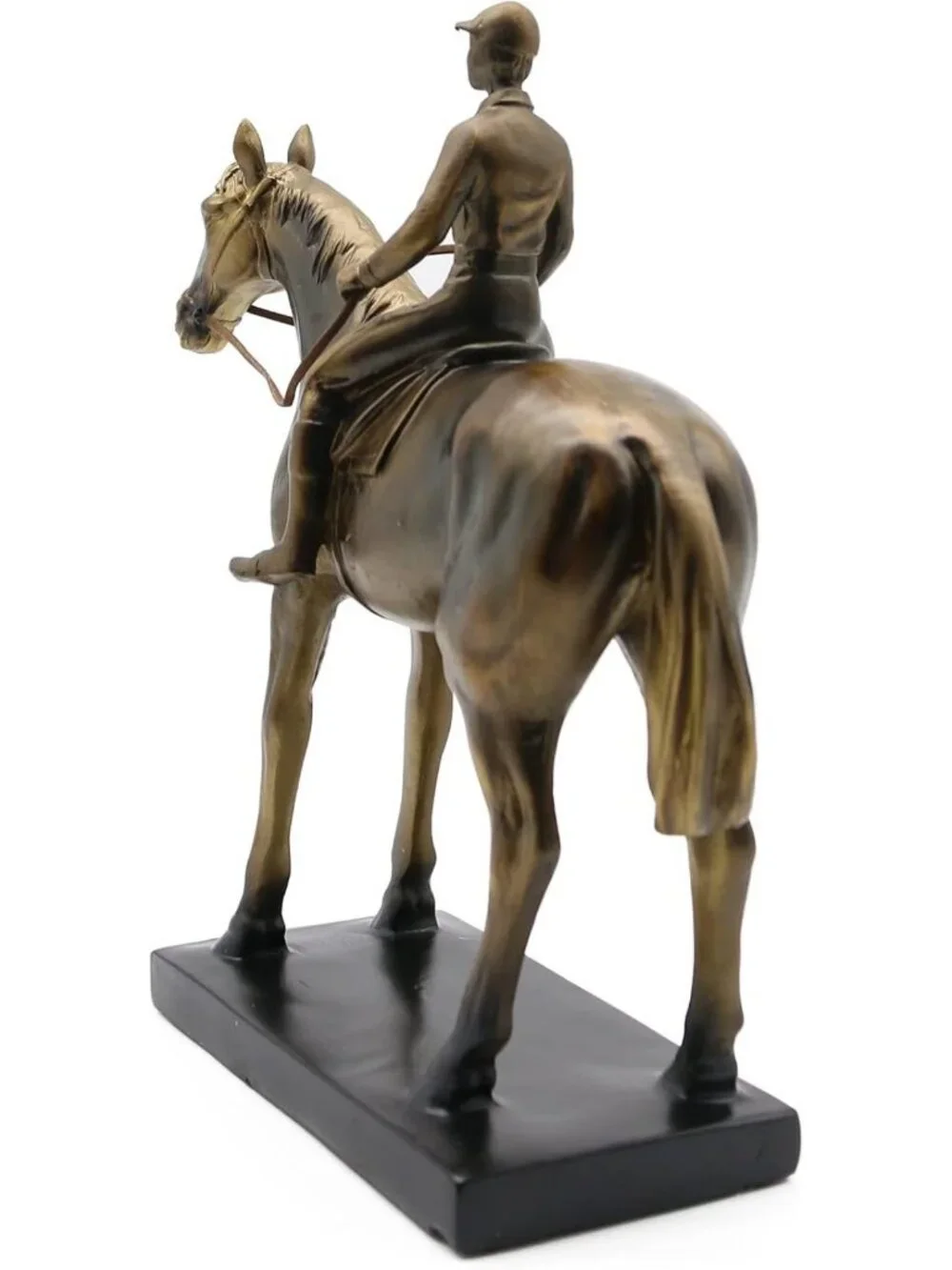 Elegant Horse Rider Sculpture Figurine - Racing Decor for Home & Office 10.5''